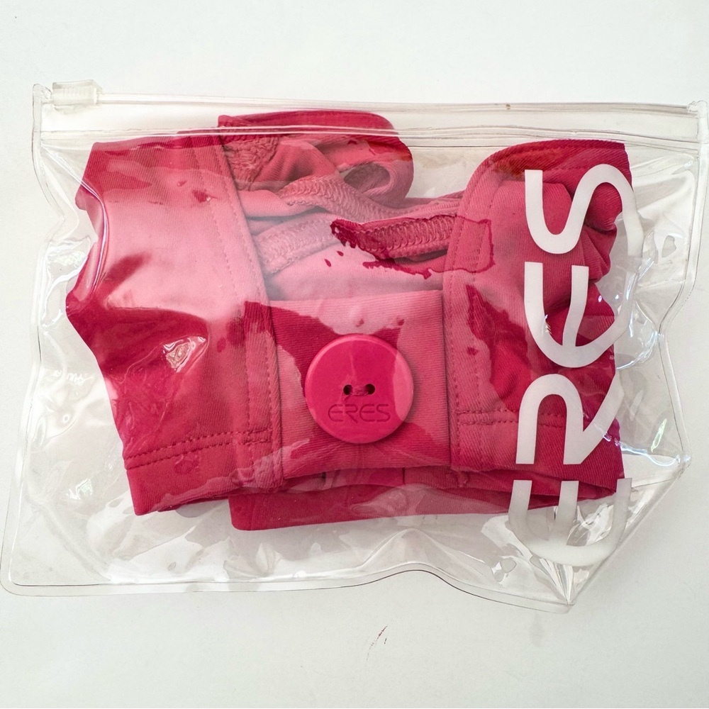 NWT ERES “Pop Roller” Button Detailed Halter Bikini Top Fuchsia Pink Full Cup - Picture 7 of 16